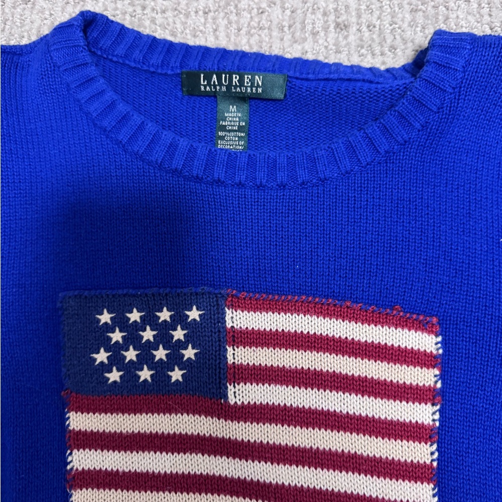 Women’s Ralph Lauren Royal Blue Flag Sweater - Picture 3 of 4